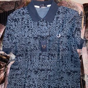 Fred Perry Polo Large blue camo